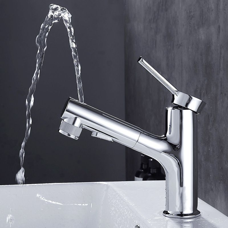 Contemporary Sink Faucet Pull-out Vessel Sink Faucet with Lever Handle