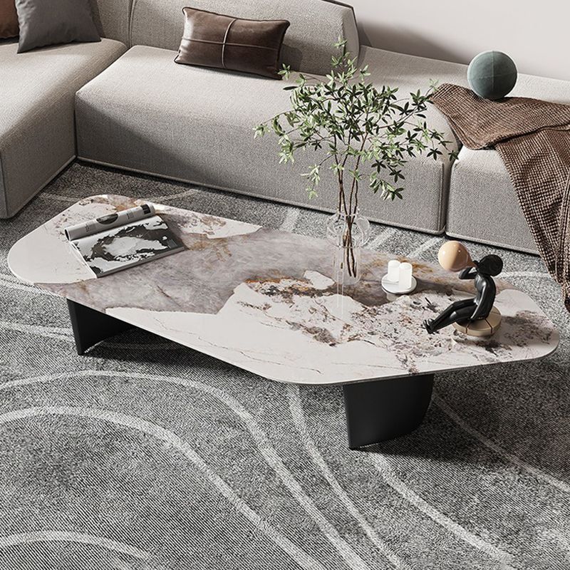 Glam Irregular Slate Top Cocktail Table Sled 15.7" H Coffee Table