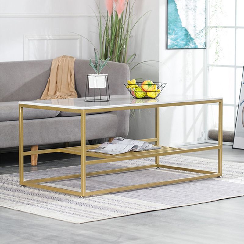 Glam Rectangular Coffee Table Frame 1 Coffee Table for Living Room