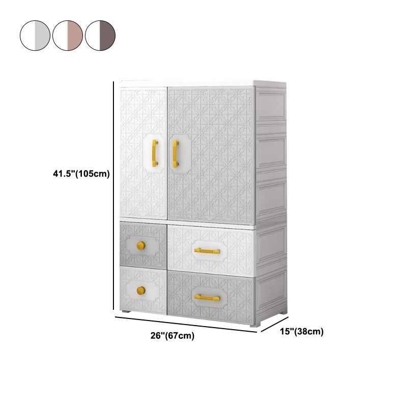Contemporary Style Wardrobe Armoire Plastic Bedroom Wardrobe Cabinet