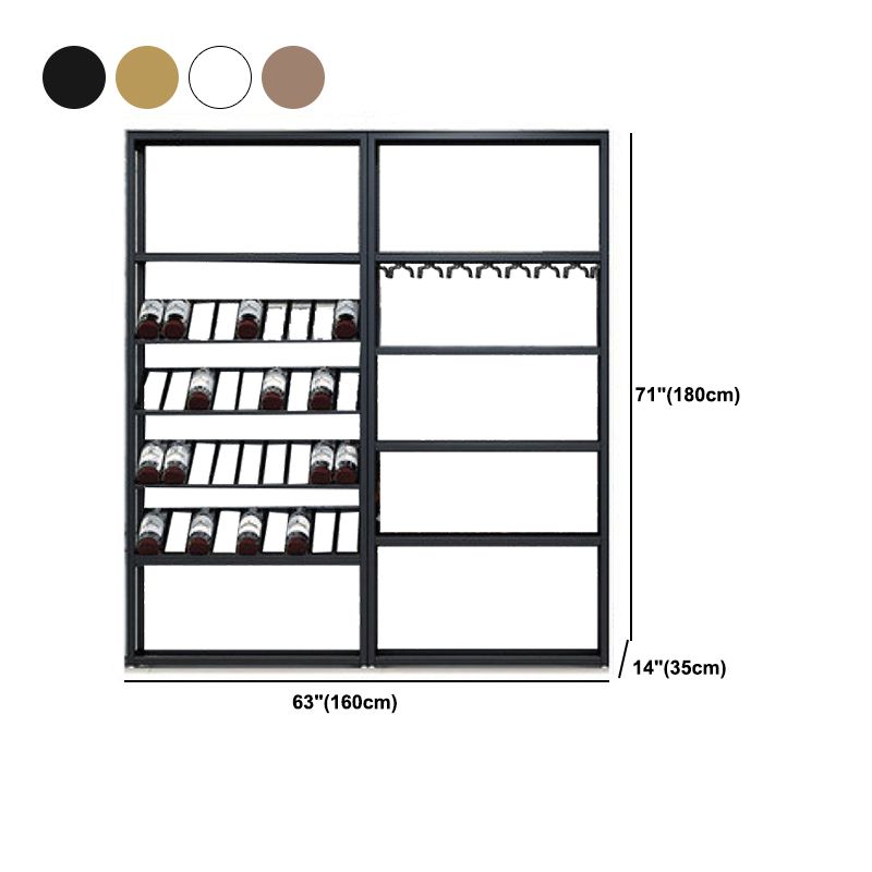 Industrial Iron Bottle Wine Rack Simple Floor Bottle Holder with Wine Storage