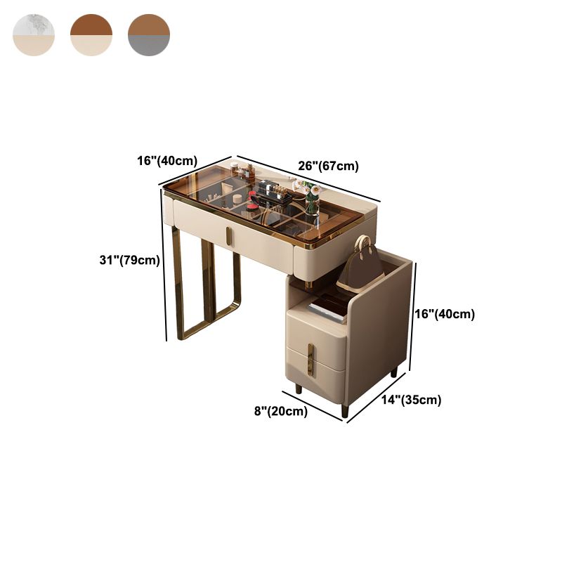 15.74" Wide Makeup Counter Solid Wood Frame Vanity Tables with Storage Drawers