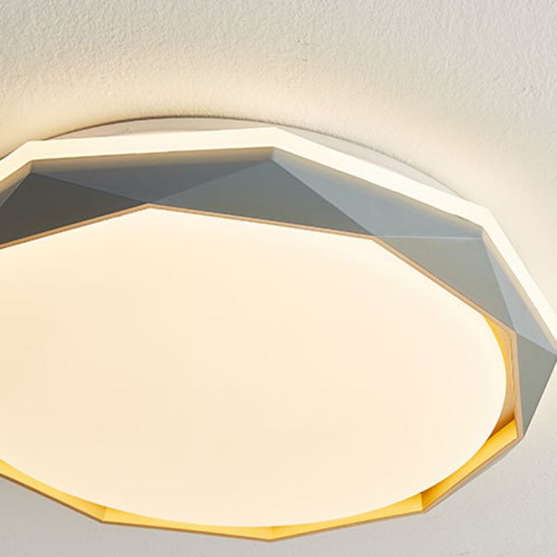 Geometric Flush Mount Fixture Contemporary Metal 2 Lights Flush Light