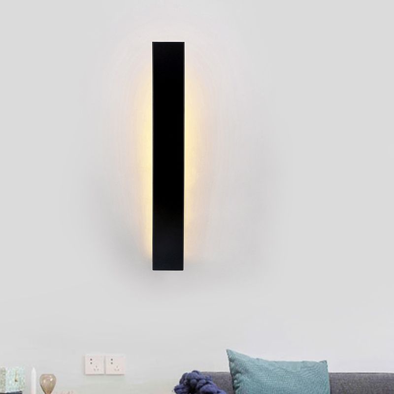 Simplistic Style LED Wall Lighting with Aluminum Shade Black/White Finish Linear Sconce Lighting for Bedroom