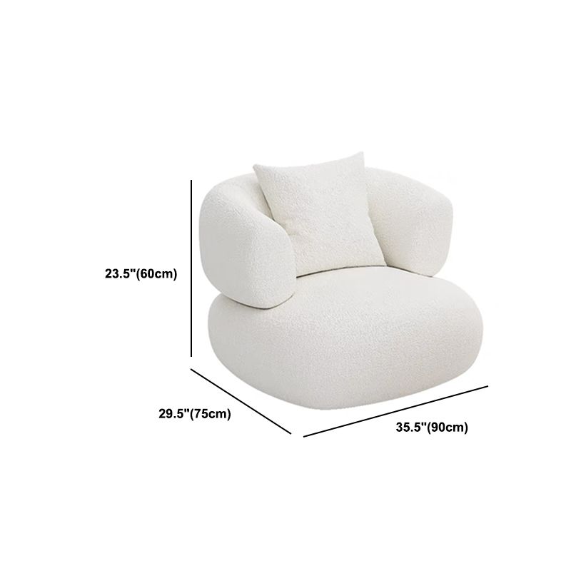 Wool Recessed Arm Sofa Contemporary Standard Sofa for Living Room