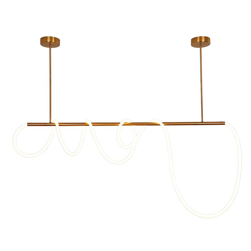 Linear Island Lighting Metal Contemporary Simplicity Pendant Lighting Fixtures for Restaurant