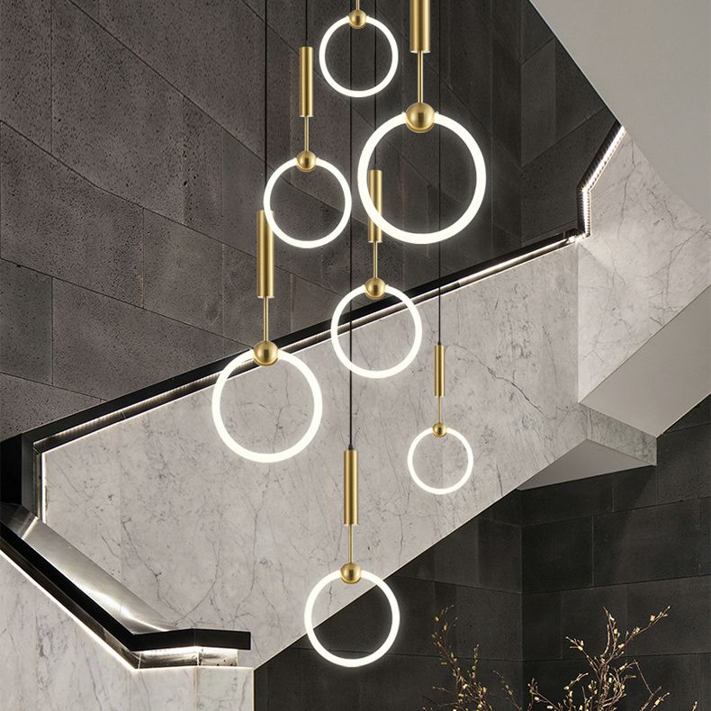 Gouden ronde vorm hanglamp moderne minimalistische ledhanglamp voor woonkamer