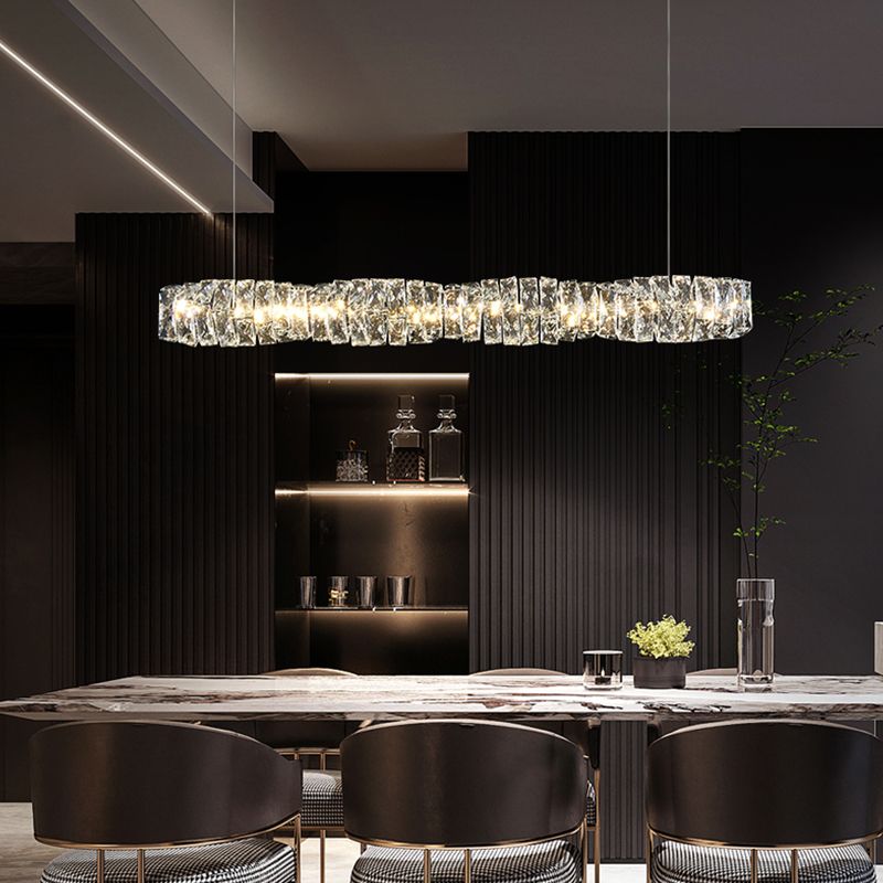 Modern Dining Island Lamp Kitchen Dining Room Crystal Hanging Lamp Fixture