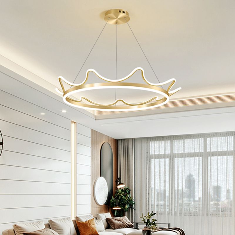 Lámparas de lámparas de lámpara de aluminio modernas Corona de lámparas colgantes de suspensión de 2 luces