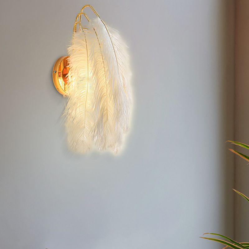 Feather Geometric Wall Light Sconce Modern 1 Light Wall Mounted Lamp