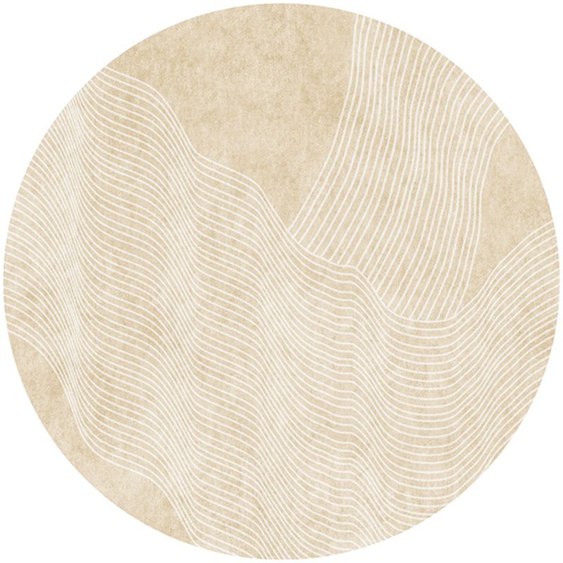 Solid Color Random Banded Rug Polyester Simple Anti-Slip Backing Indoor Rug for Living Room