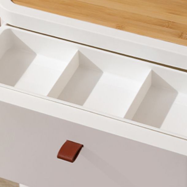 Contemporary Storage Cabinet with Legs White Cabinet with Drawers