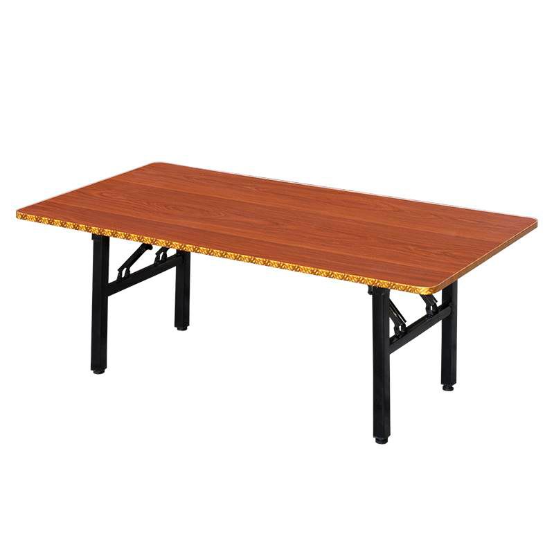 Metal and Wood Table Mid-Century Modern Style Foldable Rectangular Dining Table