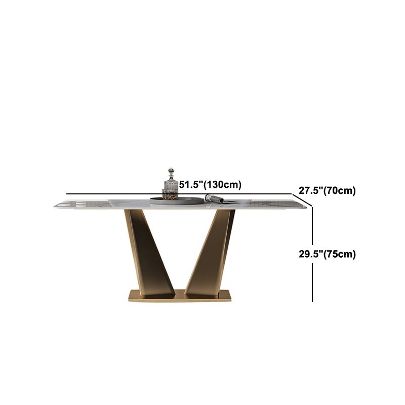 Nordic Glam Rectangle Sintered Stone Dining Table Set 1/4/5/7 Pieces Dining Set