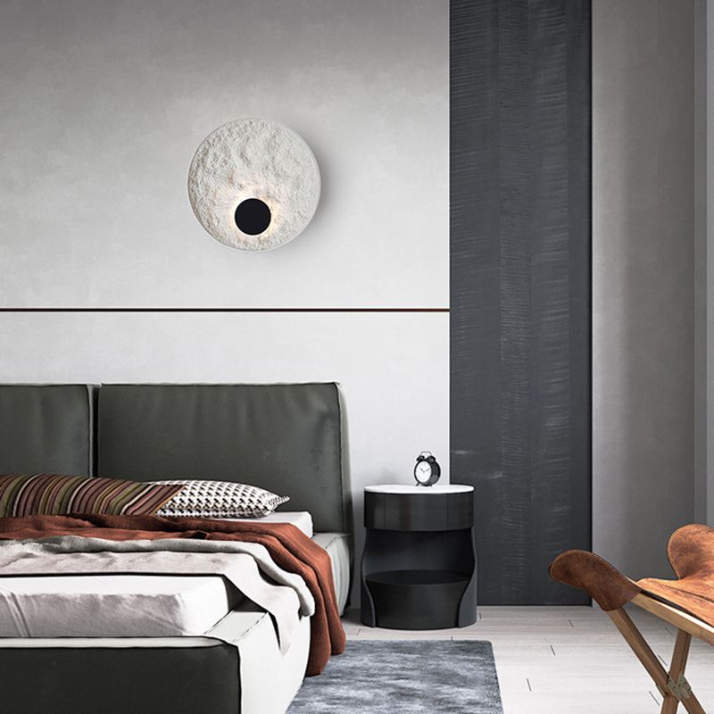 Single Matte White Wall Mounted Sconce LED Round Wall Light for Living Room