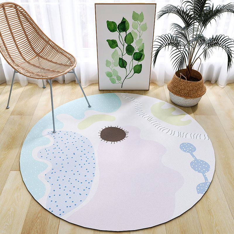 Light Pink Striped Rug PVC Minimalist Rug Non-Slip Backing Rug for Home Decor