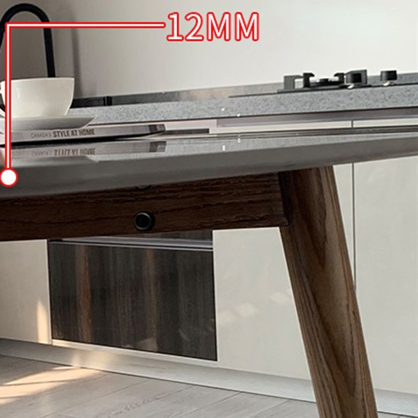 Mesa de comedor de piedra rectangular mesa de comedor de lujo tradicional con patas de madera