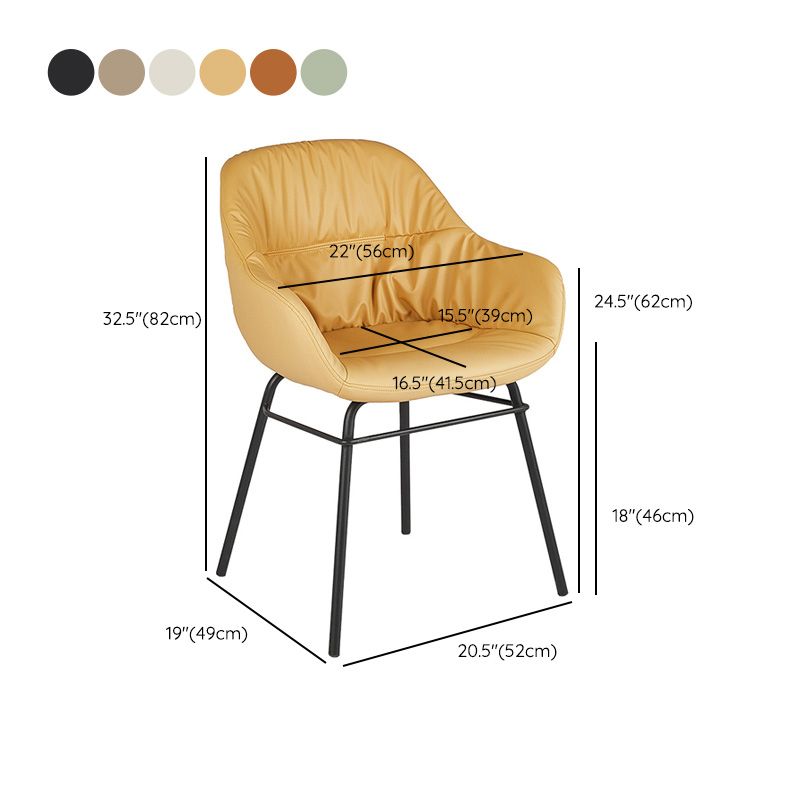 Faux Leather Dining Chair Industrial Style Wingback Arm Chair