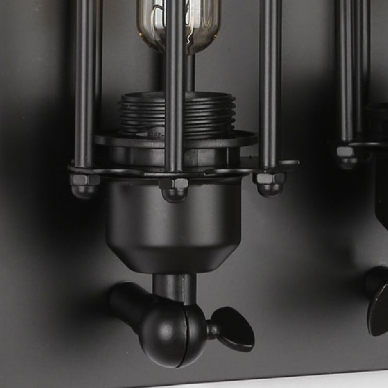 Unique Shape Wall Light Fixture Industrial Metal Wall Mounted Lighting in Black Finish