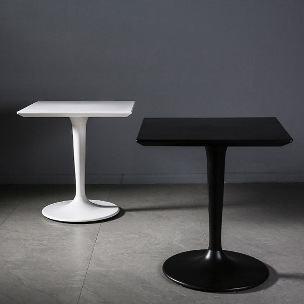 Mesa de comedor de estilo industrial, colección de comedor de plástico con base de tulipán