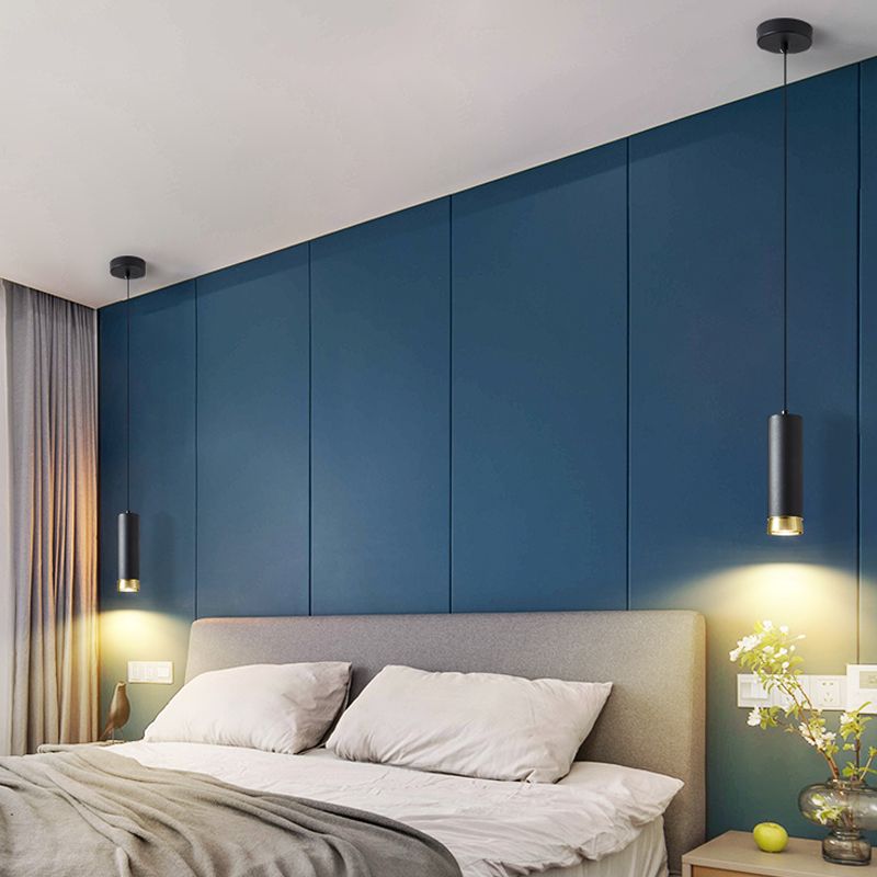 Moderne stijl cilindrische tint hangend licht metaal 1 lichte hanglamp voor eetkamer