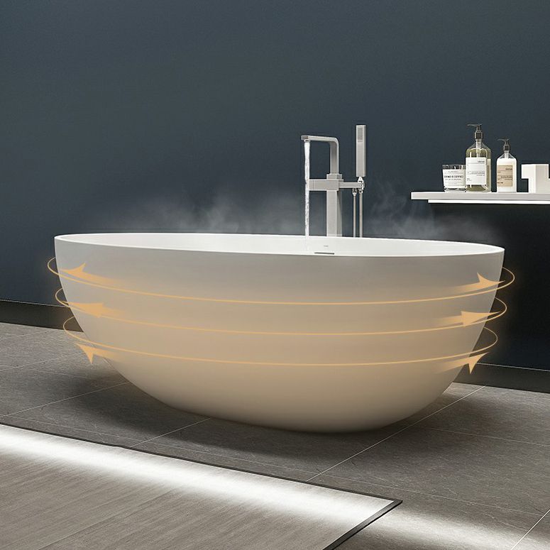 Freestanding Soaking Bath Antique Finish Oval Modern Bathtub (Faucet not Included)