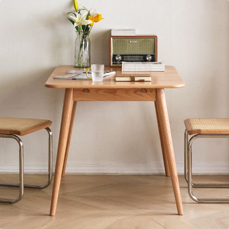 Modern Style Rectangle Extendable Wood Dining Table, 47.2" x 31.5" x 29.5"