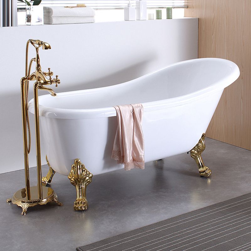 Acrylic Soaking Bathtub Antique Finish Oval Freestanding Bath Tub (Faucet not Included)