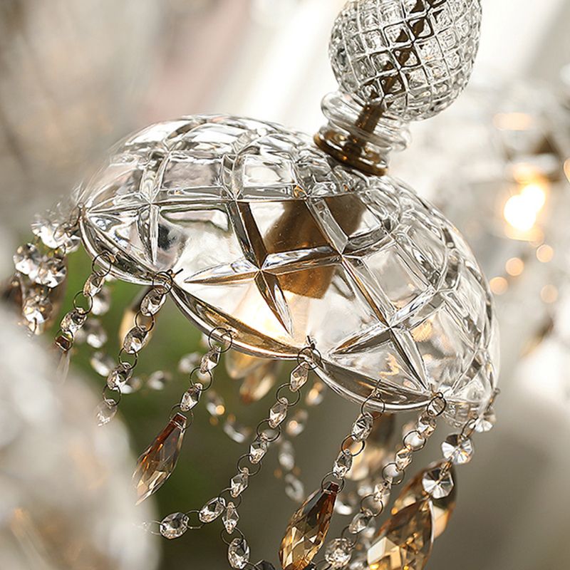 Moderner Stil einzigartiger Schatten hängend hängendes Glas 1 hängende Lampe mit Kristall