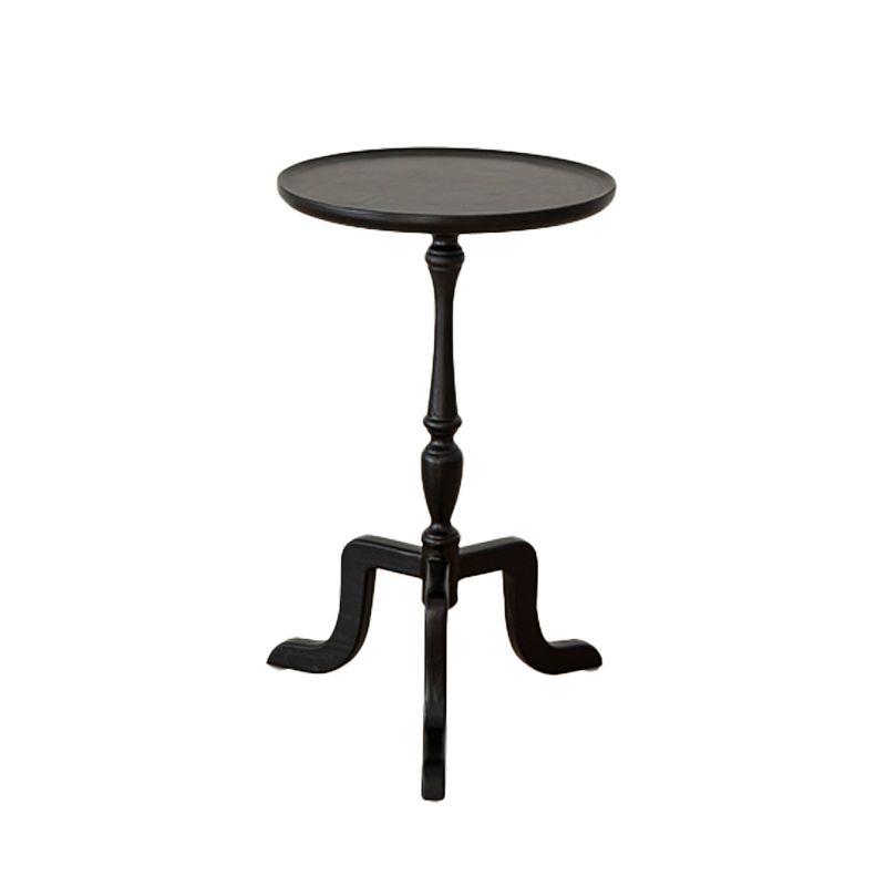 Rustic Round 3 Legs Side Table Solid Wood Tray Top End Table Set