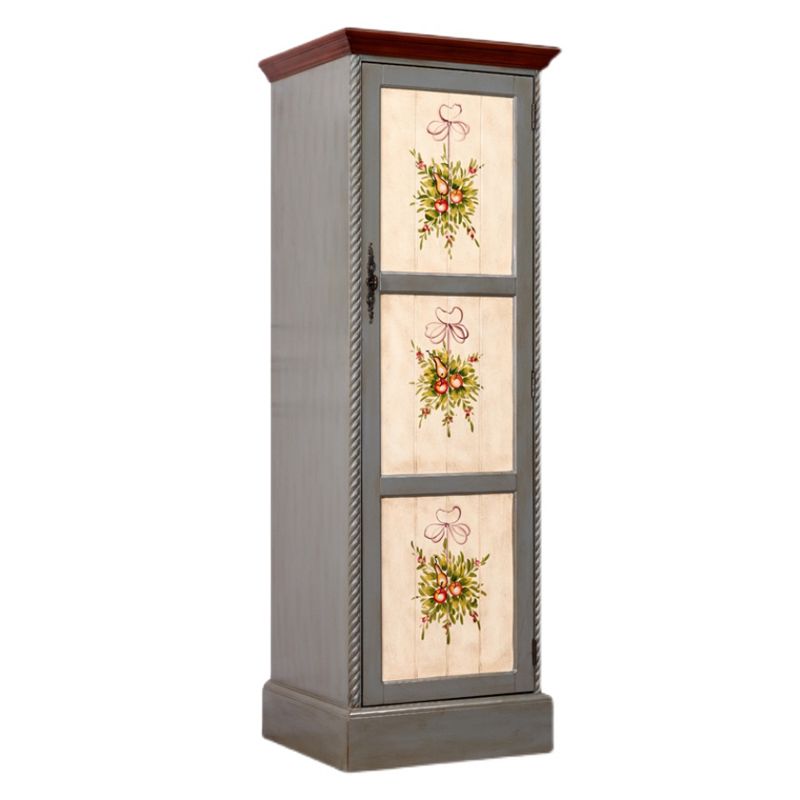 Birch Wood Storage Cabinet for Home Traditional Matte Finish Cabinet with Garment Rod