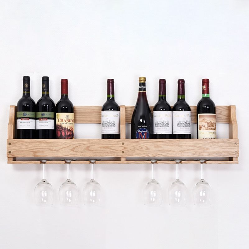 Wood Modern Wine Rack 4.8"Wx9.4"H 12-Bottle Wine Racks for Living Room