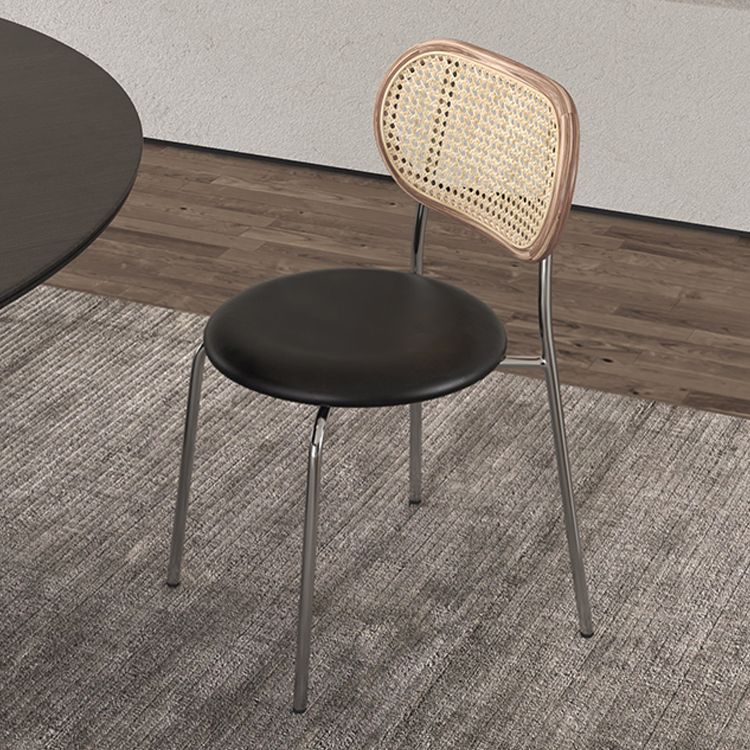 Chaises de salle à manger en simili cuir à dossier ouvert de style industriel