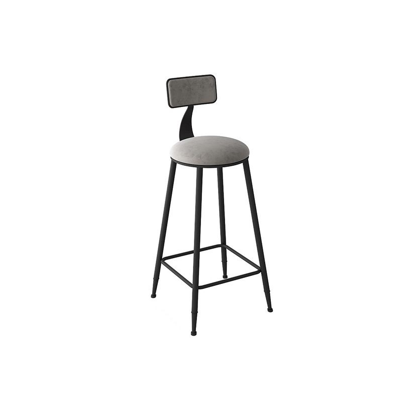 Contemporary Armless Dining Stools Metal Bar Stools with Cushion