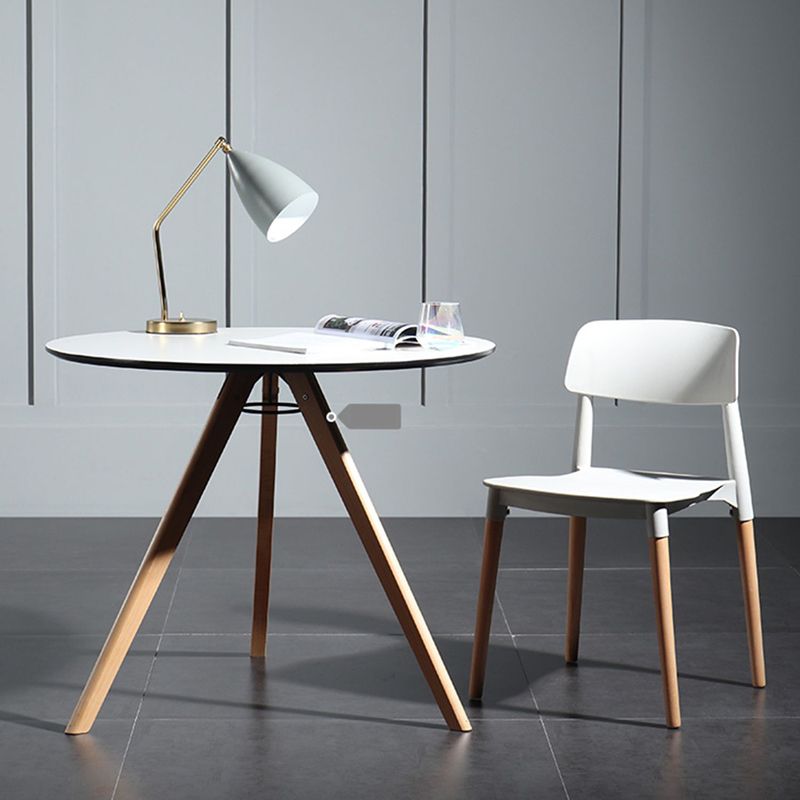 Chaise de salle à manger en plastique de style contemporain, chaises latérales de salle à manger à dossier ouvert pour la cuisine