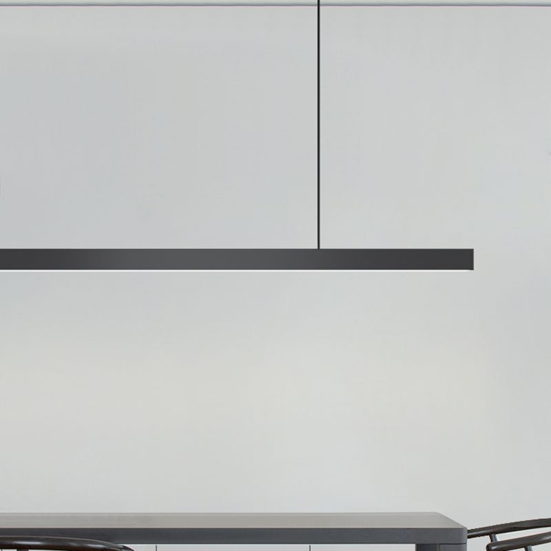 Aluminum Island Lamp Modern 1-Head Linear Restaurant Pendant Light with Acrylic Shade