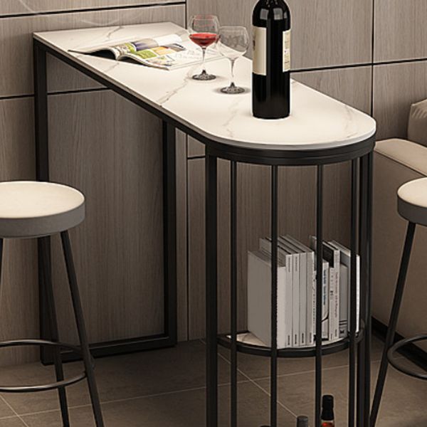 Modern Style Stone Bar Table White Colour Double pedestal Bar Dining Table