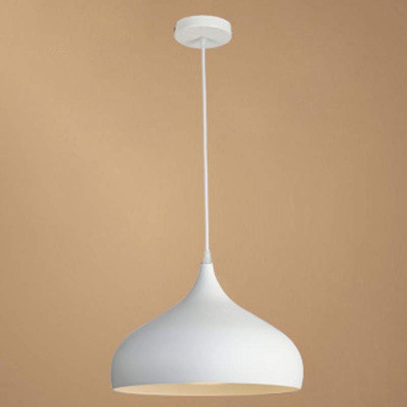 Contemporary Single Head Colorful Macron Metal Pendant Light for Study Room