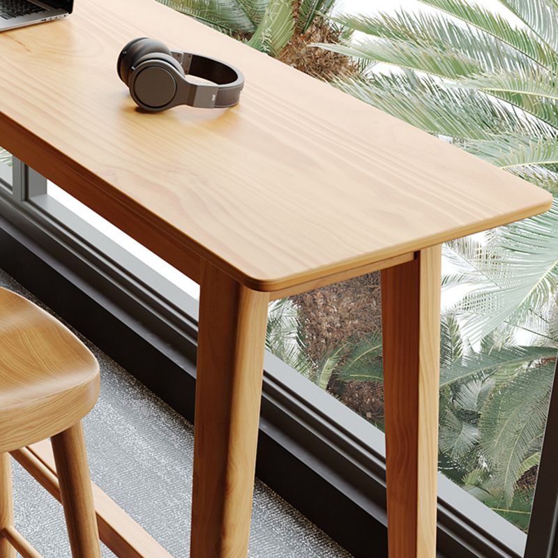 Contemporary Rectangle Bar Table Solid Wood Bistro Bar Desk for Indoor