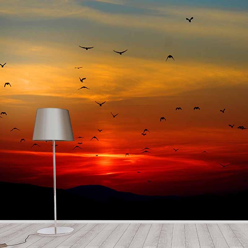 Modern Style Mural Wallpaper Setting Sun Environment Friendly Bedroom Wall Mural