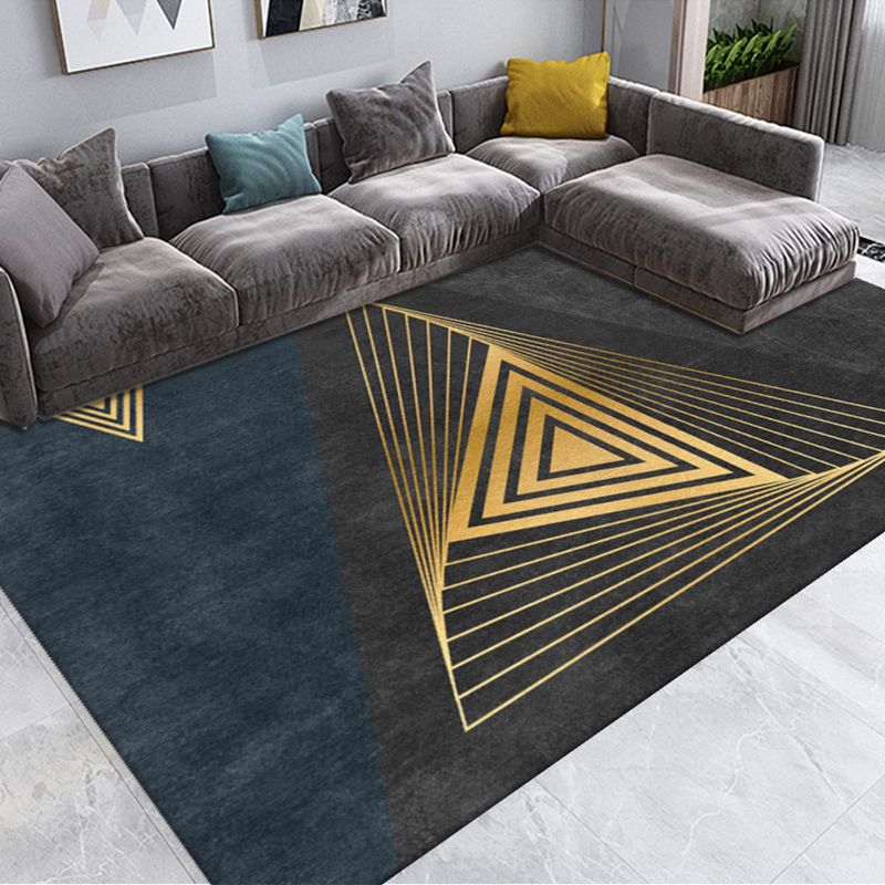 Minimalist Polyster Carpet Funky Geometric Pattern Rug Living Room Carpet with Non-Slip Backing