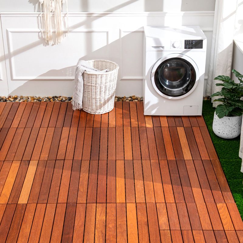 Tradition Smooth Wood Floor Tile Click Lock Teak Wood for Living Room