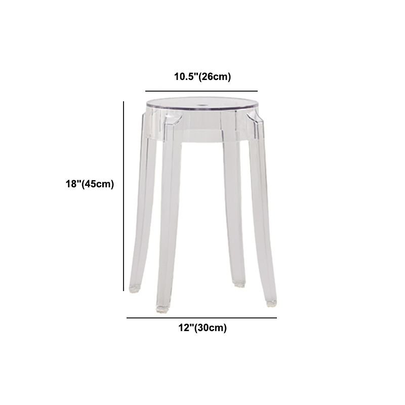 Nordic Style Bar-stool Round Counter Bar Stool with Plastic Legs for Home