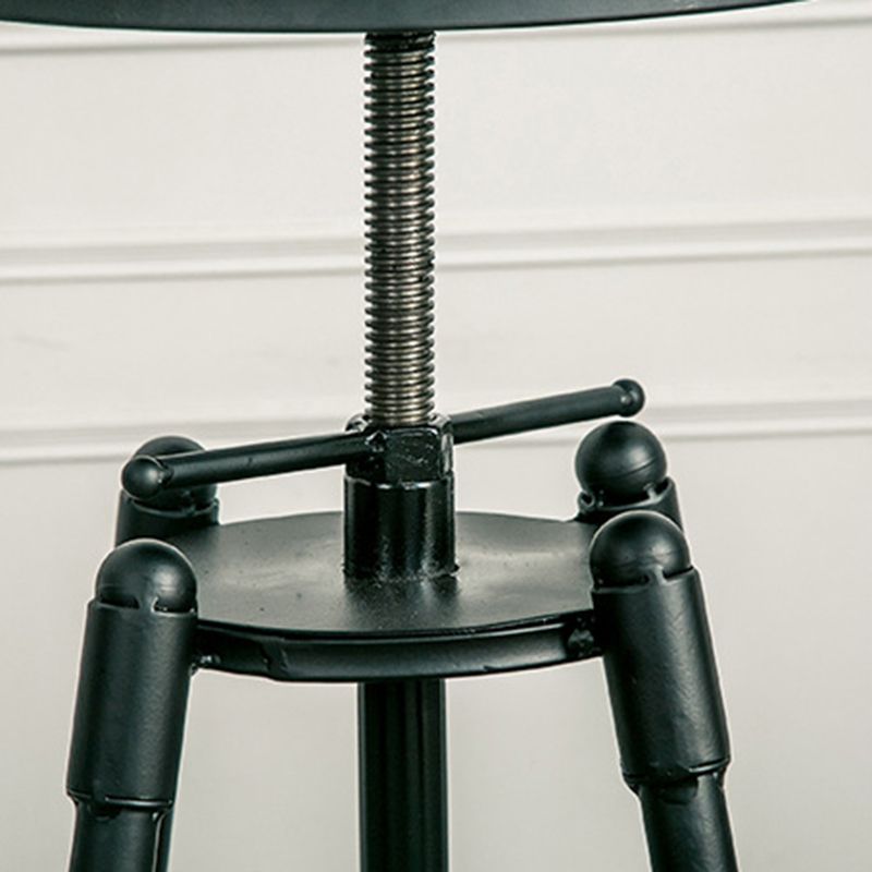 Adjustable Height Bar Stools Industrial Barstool with Metal Legs