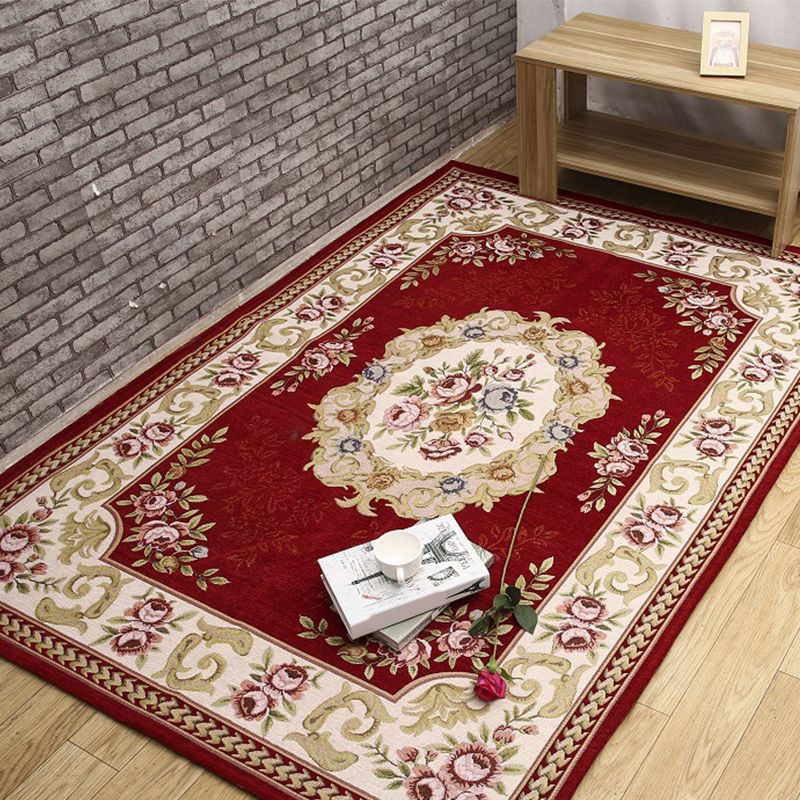 Antike Wohnzimmer Teppich mehrfarbig florale gedruckte Gegend Teppichpolyster Nicht-Schlupf-Rückenbetreuung Easy Care Indoor Teppich