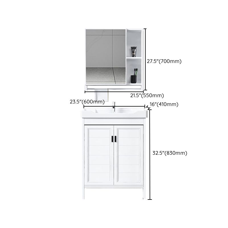 Metal Glam Bathroom Vanity Set Freestanding Single-Sink Bathroom Vanity