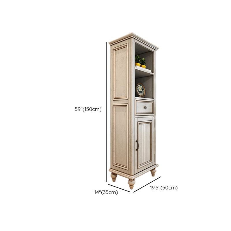Solid Wood 1 - Drawer Storage Cabinet, 1-Door Lacquered Accent Cabinet