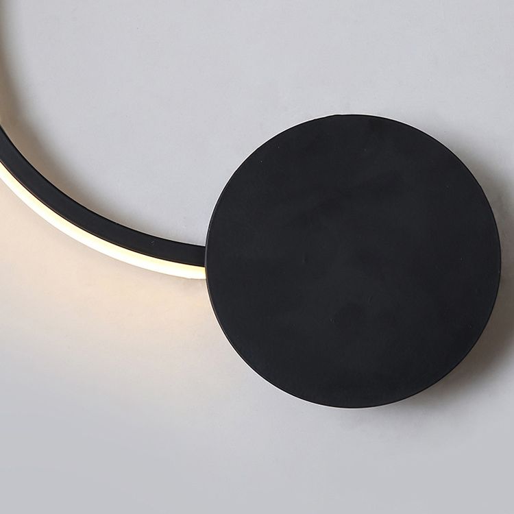 Modern Creative Simple Curved Aluminum LED Black Wall Lights