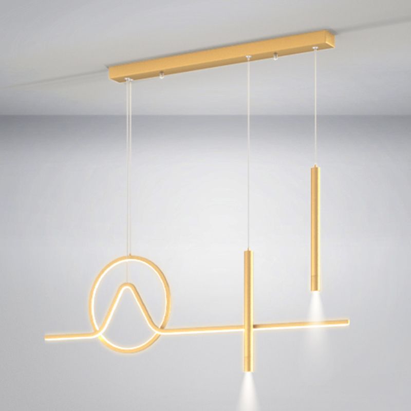 Modern Kitchen Pendant Lights Geometric Island Pendant Lights Metal 4-Light