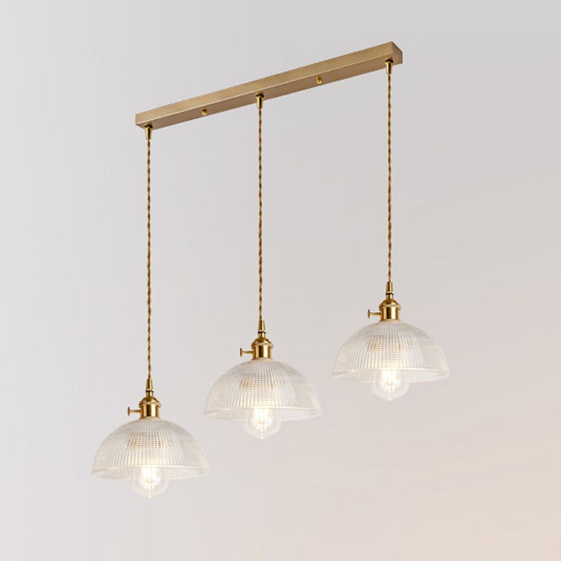 3 Lights Multi Light Pendant Modern Simple Prismatic Glass Hanging Light for Restaurant
